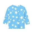 thumbnail image 5 of Ugoldhm Girls Blouses Round Neck Star Graphic Casual Tops 3/4 Sleeve Summer Fall Kids Clothes, 5 of 5