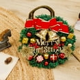thumbnail image 6 of EWASWON Christmas Handmade Red Christmas Wreath, 11.8 Inch with Bells, Berries & Flowers - Front Door Decor for Indoor Outdoor, 6 of 7
