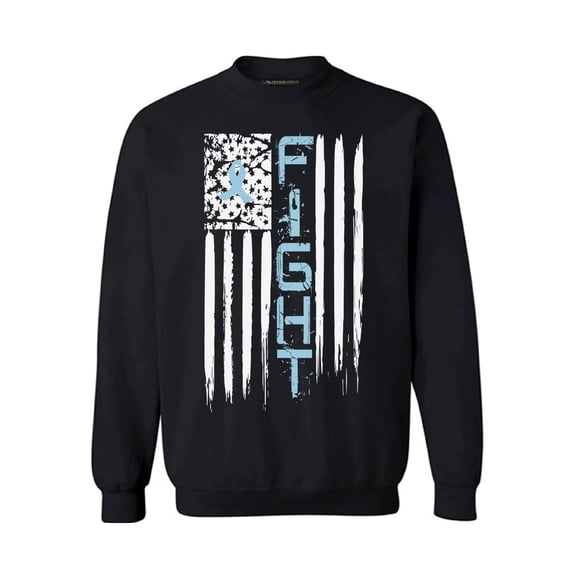 Awkward Styles Unisex Prostate Cancer Distressed American Flag Graphic Sweatshirt Tops Fight Blue Ribbon