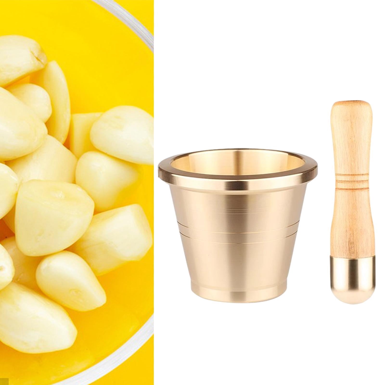 Fiocias Brass Grinder Set Garlic Crusher Versatile Easy to Clean Salt Pepper Mills Spice Medium