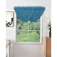 thumbnail image 2 of Blue Sheer Waterfall Valance Curtains for Window, Modern Pure Wave Ride Rod Pocket Sheer Topper Swag Curtains for Living Room, Kitchen 38.5"W x 47.2"L, 1 Panel, 2 of 7