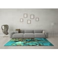 thumbnail image 3 of Ahgly Company Indoor Square Oriental Turquoise Blue Industrial Area Rugs, 8' Square, 3 of 4