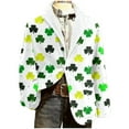 thumbnail image 4 of Levmjia Men's Suit Jacket Corduroy Blazer St. Patrick's Day Green Shamrocks Print Single - Breasted Pocket Stretch S - 4XL Formal Casual Party Outfit, 4 of 8