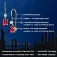 thumbnail image 2 of Gem Stone King 14K Yellow Gold Pink Tourmaline French Wire Dangle Earrings for Women (1.10 Cttw, Gemstone October Birthstone, Oval 6X4MM and Round 2.5MM), 2 of 6