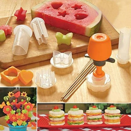 

Walbest 6Pcs Fruit Cutter Maker Shaper Cake Twister Slicer Food Decorator Tool