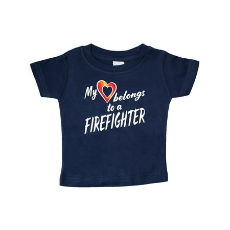 

Inktastic My Heart Belongs to a Firefighter with Red Heart Gift Baby Boy or Baby Girl T-Shirt