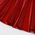 thumbnail image 6 of Xnihocha Ballet Dance Skater Skirt for Kids Girls Glossy Metallic High Waist Skorts Latin Jazz Dance Skirt Red S, 6 of 7