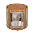 thumbnail image 3 of Christopher Knight Home 16.9" Outdoor Side Table with Handwoven Rope Accent, Acacia Wood Frame, Teak, 3 of 9