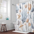 thumbnail image 3 of Blue Yellow Starfish Coral Bathroom Shower Curtain, Ocean Coastal Summer Nautical Waterproof Washable Soft Bath Curtain for Bathtub Decor with 12 Hooks&Grommet, 54x78 Inch, 3 of 9