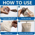 thumbnail image 4 of Lot de 12 Sacs de Lestage pour Rideaux d'Extérieur, Sac de Sable pour Rideaux de Patio avec Sacs Scellés et Pinces, Sacs Lestés Réutilisables pour Draperies pour Maison, Pergola, Gazebo, Véranda avant (Beige), 4 of 7