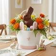 thumbnail image 5 of PinkSheep Easter Basket, Small Woven Easter Bunny Gift Storage Basket Rabbit Baskets Empty with Plastic Wrap Bag & Ribbons, Pink, 5 of 10