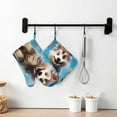 thumbnail image 6 of Honeii Blue Sky Cute Wolf patten Oven Mitts and Pot Holders Sets, Baker Oven Mitts, Mittens for Kitchen Decor, Baking Lover over Gloves Gifts, 6 of 7