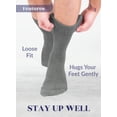 thumbnail image 5 of HUGH UGOLI Unisex Cotton Diabetic Crew Socks, Melange Gray, Large, Shoe Size: US 9-12 for Women & US 8-11 for Men, 8 Pairs, 5 of 6