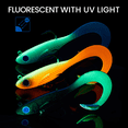 thumbnail image 6 of TRUSCEND Duramax Soft Fishing Lures with BKK Hooks, Easy Catch Curly & T-Tail for Trembly Sinking & Vibrating Swim, UV or Glow Effect for All Conditions, Pre-rigged Swimbait for Bass Trout Crappie, 6 of 9