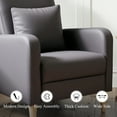 thumbnail image 4 of Single Sofa Armchair — Upholstered Lounge Seat with Removable Pillow and Sturdy Wood Legs, Brown, 4 of 9