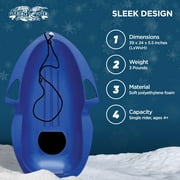 Flexible Flyer Spitfire Sled 1 Person Toboggan with Tow Rope & Seat Pad