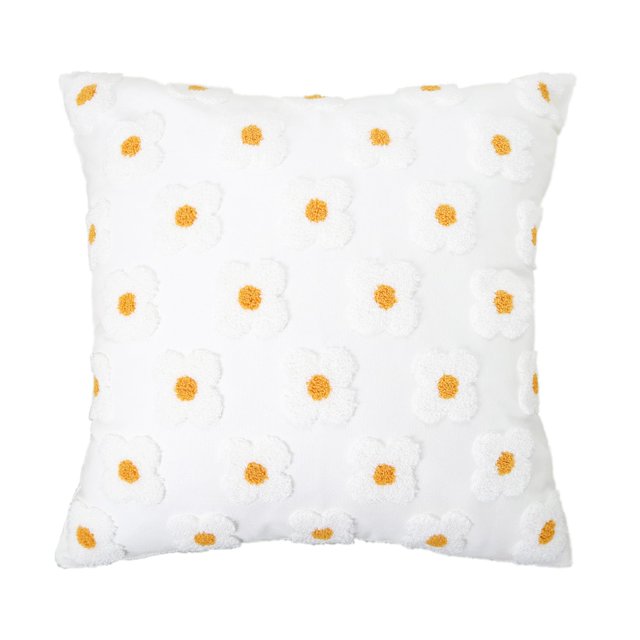 Funda de almohada bordada, 18x18, diseño Floral Beige, decoración del hogar, funda de almohada bordada con lazo, algodón grueso, 45x45cm, 2 piezas