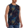 thumbnail image 2 of Pofeuu Peacock Feathers Print Men's Muscle T-Shirt, Sleeveless, Muscle Tank, Classic Muscle Tee Top For Men Casual Sleeveless Muscle T-Shirt Trendy Clothes-X-Large, 2 of 7