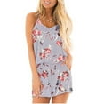 thumbnail image 3 of XZNGL Womens Floral Printed Pocket Strapless Playsuits Short Jumpsuit Rompers, 3 of 8