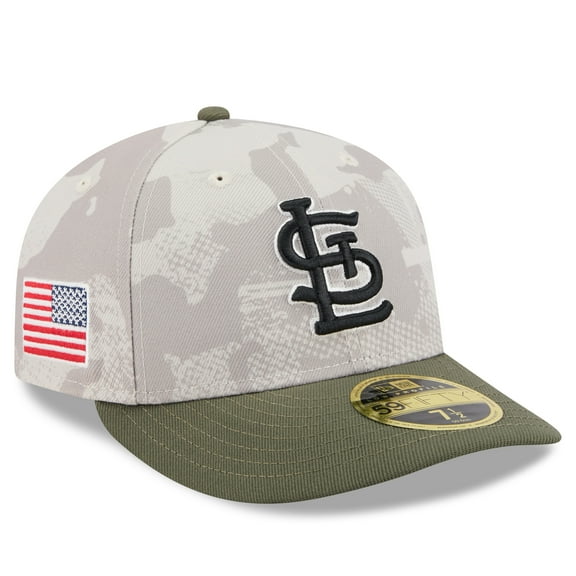 Men's New Era Light Beige/Olive St. Louis Cardinals 2025 Armed Forces Day Low Profile 59FIFTY Fitted Hat
