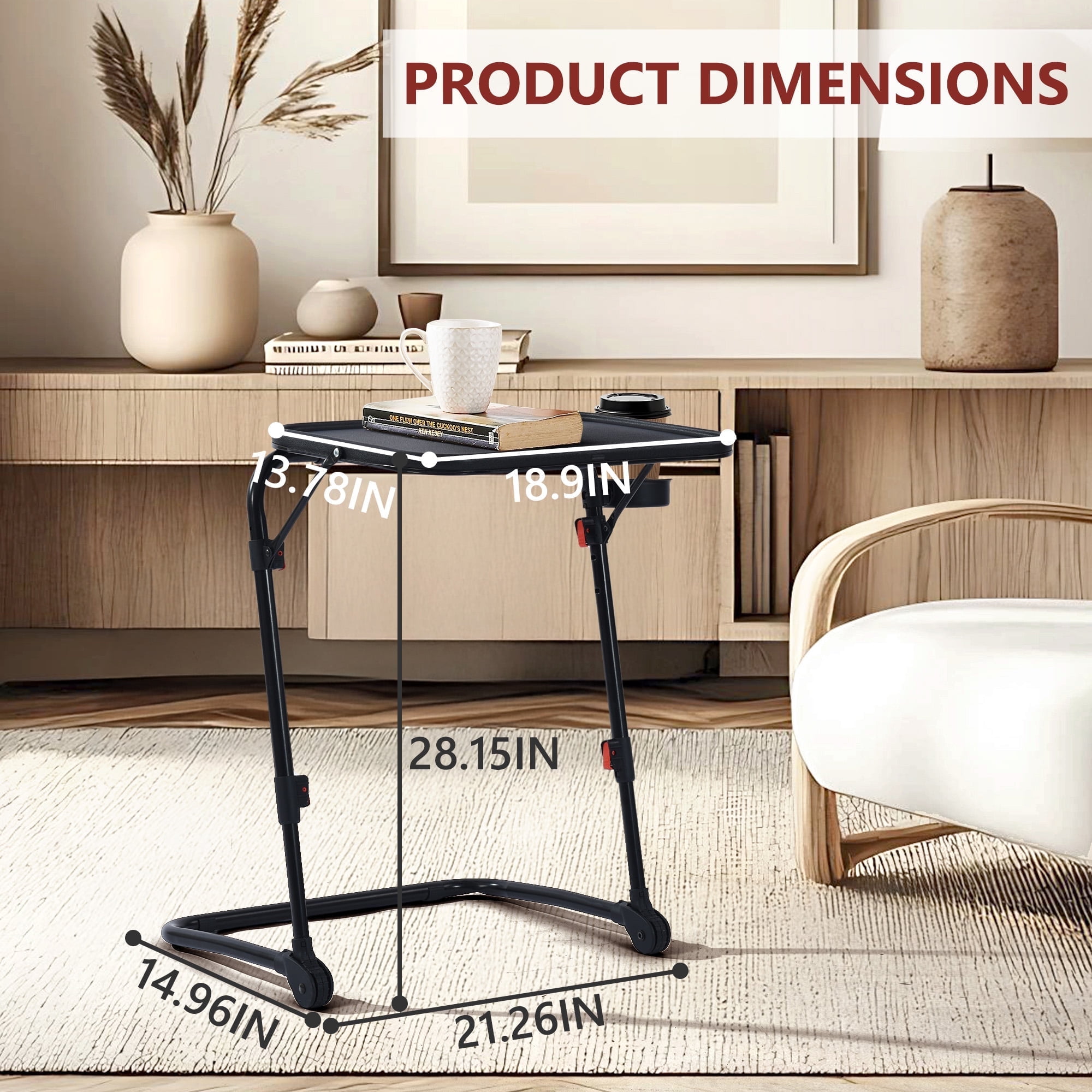 Homy Casa Adjustable Writing Lap Desk Set of 2, Space-Saving for Office Workstation Black, Black