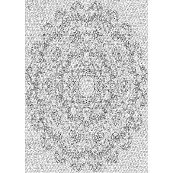 Ahgly Company Indoor Rectangle Patterned Off-White Novelty Area Rugs, 4' x 6'