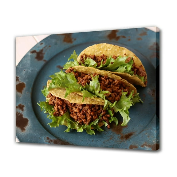 Taco Mexican Beef Food Canvas Poster Bedroom Decor Sports Landscape Office Room Decor Gift,Frame-style,12x18inch(30x45cm)