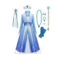 thumbnail image 1 of Vestido de princesa Frozen para niñas, disfraz de reina de la nieve, Elsa, ropa para niños, fiesta de Halloween, Carnaval, vestidos de Cosplay para niños de 4 a 12 años Fivean unisex, 1 of 2