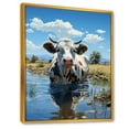 thumbnail image 2 of Designart "Tranquil Pasture With A Cow" Animals Cow Floater Framed Wall Art Prints, 2 of 5