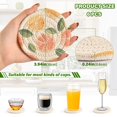thumbnail image 2 of Yayeee 6 PCS Drink Coasters with Holder Set Woven Absorbent Round Tabletop Hot Pad, Watercolor Orange, 2 of 7