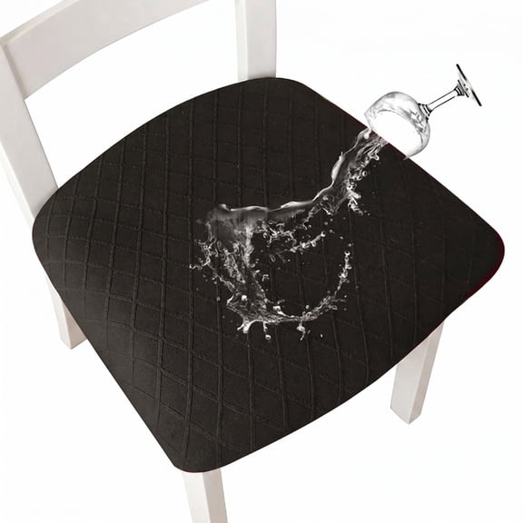 Waterproof Seat Covers for Dining Room Chairs Covers Dining Chair Cover Kitchen Chair Covers (Black, 4 Pcs)