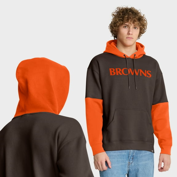 Men's Fanatics Brown Cleveland Browns Helmet Retro Pullover Hoodie