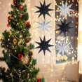 thumbnail image 3 of 3 Pcs 9-Pointed Paper Star Lanterns 12 Inch Christmas Hanging Lamp Rustic Paper Decorations Shade Wedding Birthday Christmas Home Party Decorations, 3 of 8