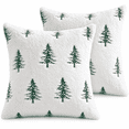 thumbnail image 7 of LOMYOLO Christmas Pillow Covers 18x18IN Set of 2,Soft Faux Fur Throw Pillow Case with Embroidered Christmas Tree, Holiday Decorative Pillowcases for Couch Sofa Bed Farmhouse Winter Xmas Decor-WHITE, 7 of 7