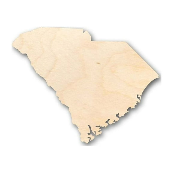 Unfinished Wood South Carolina Shape - State - Craft - up to 46" DIY 7" / 1/4"