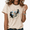 1-Apricot, variant on Women's Eclipse Line Art T Shirts Washed Distressed Casual Tees Relaxed Fit Trendy Summer Vacation Outfit Short Sleeve Tops