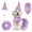 Purple -2, variant on Dog Birthday Bandana with Hat and Dress Girl Set Puppy Birthday Party Supplies Cute Tutu Skirt Outfit for Small Medium Large Dogs Decorations