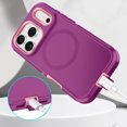 thumbnail image 5 of I-HONVA Compatible with iPhone 17 Pro Max Magnetic Case,3-Layer Drop Protection Anti-Slip Bumper Rugged Shockproof Dustproof Protection 6.9 inch Phone Case,Purple Pink, 5 of 7