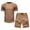 Coffee, variant on Aofany Mens Short Sets 2 Piece Outfits Fashion Summer Tracksuits Short Sleeve Pullover Shirt and Shorts Jogging Set