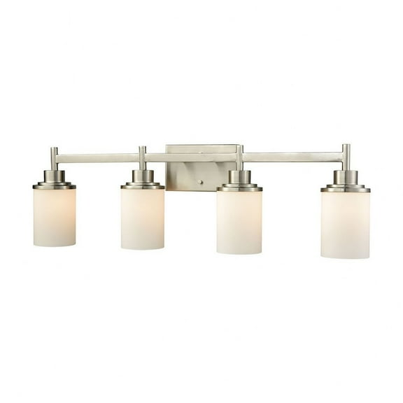 Thomas Lighting CN575412 Belmar 4 Light Bath in Brushed Nickel with Opal White Glass