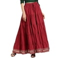 thumbnail image 1 of eloria Maxi Tier Skirt Elastic Waist Cotton Bohemian Skirts Boho Long Flaired, Color : Maroon, Size : 16, 1 of 1