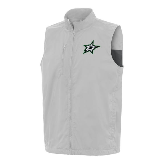 Men's Antigua Heather Gray Dallas Stars Brisk Full-Zip Vest
