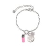 thumbnail image 2 of Delight Jewelry Silvertone 3-D Pink Baby Bottle Silvertone Discover Dream Explore Zoey Charm Bracelet, 6.5+2" Extender, 2 of 4
