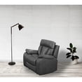 thumbnail image 4 of Nathaniel Home Benjamin Leather Upholstered Recliner in Gray, 4 of 5
