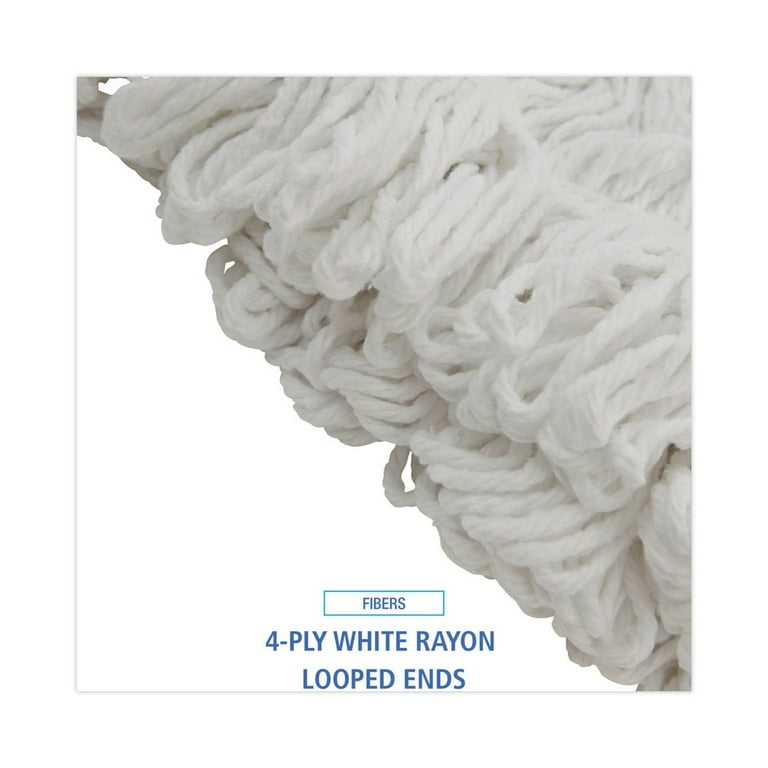 Mop Head, Premium Saddleback Head, Rayon Fiber, 24-Oz., White, 12/Carton Mop Head, Premium Saddleback Head, Rayon Fiber, 24-Oz., White, 12/Carton