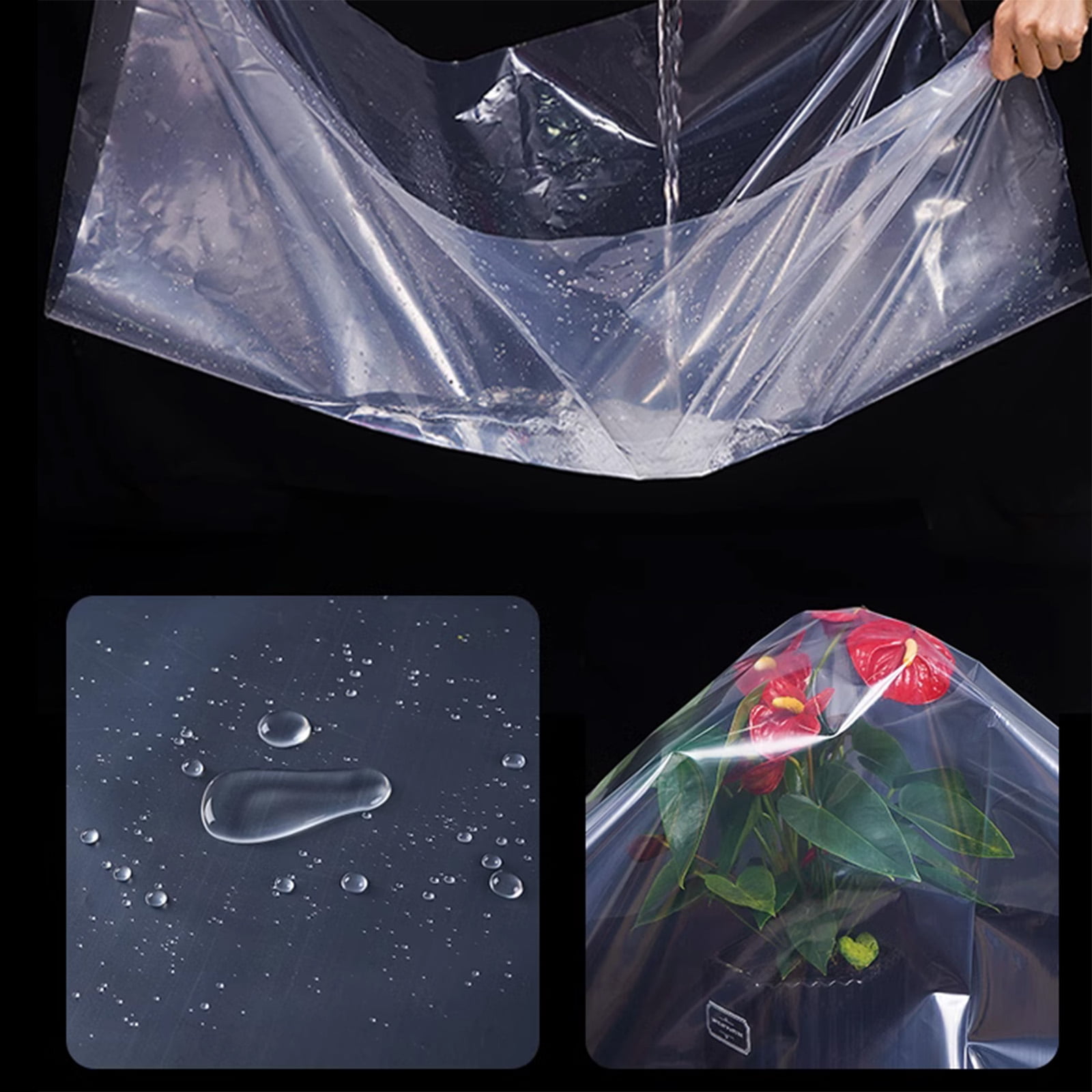 TOPCHANCES Greenhouse Plastic Film Sheeting Cover, Clear Garden Polyethylene Film, Green House Hoop Supply Farm Plastic Cover for Greenhouse Plants, 6.5' x 19.7'