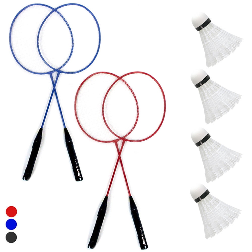 10 Pc Badminton Set Recreational 4 Rackets 4 Shuttlecocks Net Case Outdoors Game