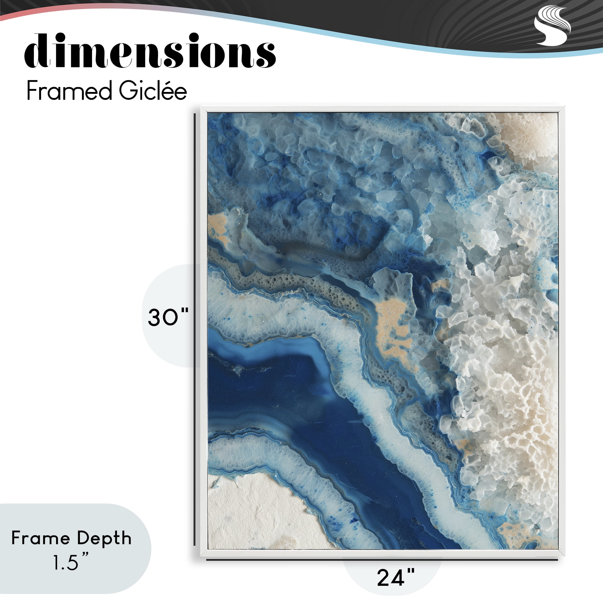 Stupell Industries Ocean's Minerals Flow White Framed Giclee Art, design by Svetlana Aleynikova