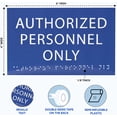 thumbnail image 3 of ADA CENTRAL SIGNS - 6" X4" Authorized Personnel Only Sign - ADA Compliant Tactile Graphics Grade 2 Braille Text | Wall Mount Plastic Signs for Offices, Hotels, Schools, Apartments & Restaurants, 3 of 7