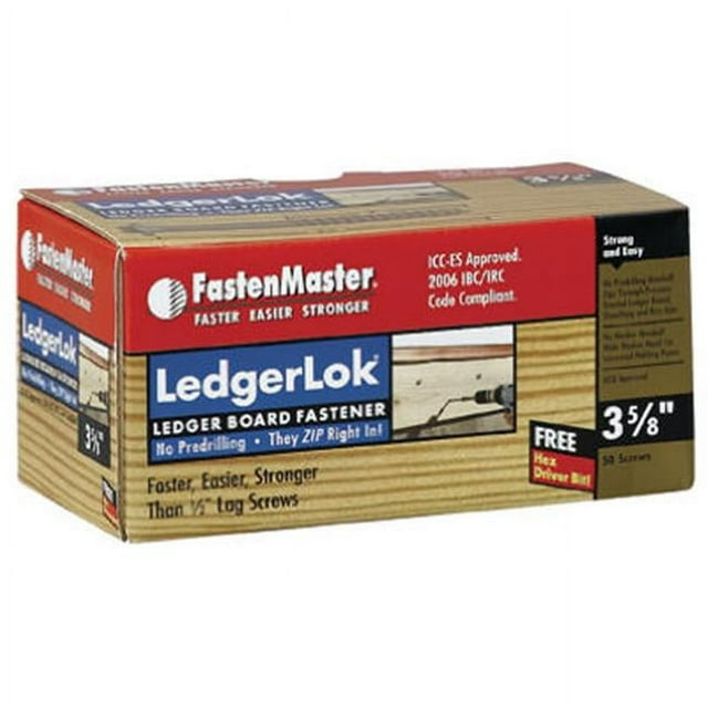 Ledgerlok Wood Screws, 3-5/8 In., 50-Pk. - FMLL358-50